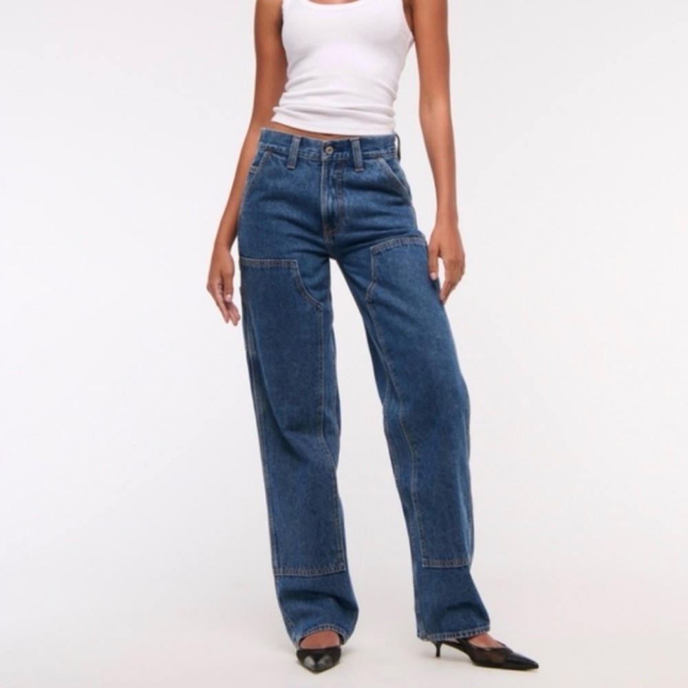 Abercrombie & Fitch The Slouchy Jean Mid Rise Curve Love